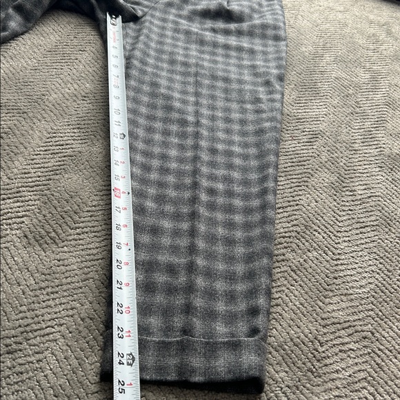 Peserico IT 42 Gray Plaid Virgin Wool Cropped Tailored Pants US 6 - Picture 13 of 14